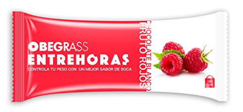 Obegrass Barrita Saciante Entrehoras, Chocolate Blanco y Frutos Rojos - 1 Unidad