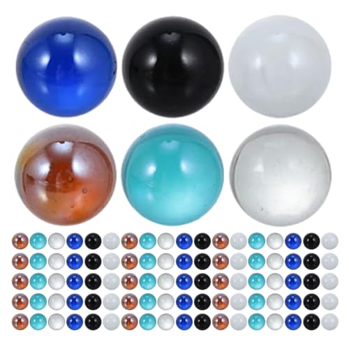 NUOBESTY 150 canicas de Vidrio al por Mayor: Canicas Redondas de Colores de 1,5 cm - Cuentas para esparcir en la Mesa, para decoración de Fiestas, Rellenos de jarrones, Juegos de Damas, decoración