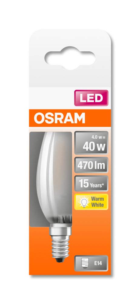 OSRAM LED Retrofit CLASSIC B Lote de 10 x Bombilla LED, Casquillo E27, 2700 K, 4 W, Equivalente a 40W, Blanco cálido