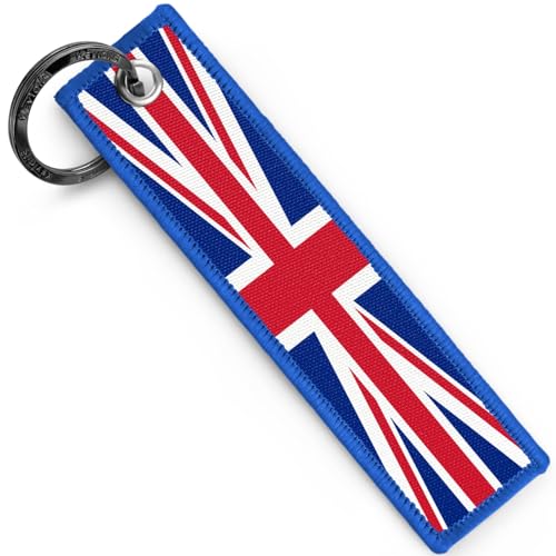 Image of KEYTAILS Keychains, Premium Quality Union Jack, British Flag Key Tag for Auto, Motorcycle, UTV
