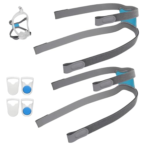 YBWM 2Packs Replacement Headgear for Airfit F30i Mask Airfit F30i Headgear with ClipsPremium Adjustable Snug Fit Elastic Material Soft and Comfort to WearInclude 2pcs Headgear + 4pcs Clips