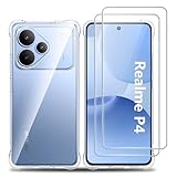 Tieeyivv Coque pour Realme P4 5G Cover + Verre Tremp� Protection �cran Film Transparent Soft TPU Housse Etui Antichoc Housse avec Prot�ge-�cran Case