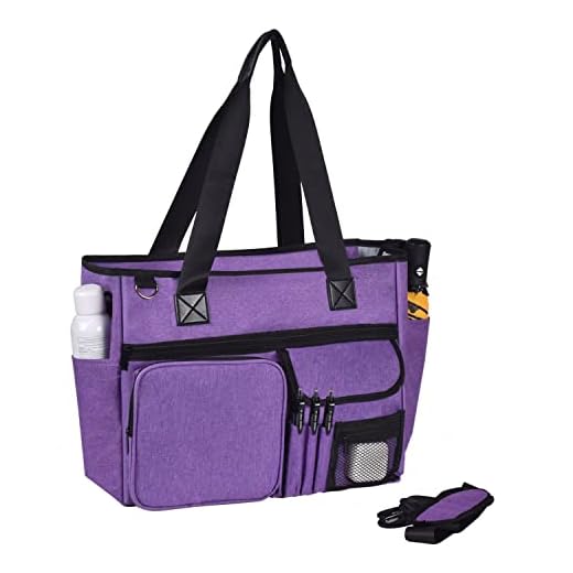 Nurse Tote Bag for Work Nursing Bag with Multiple Pockets Clinical Bag for Nursing Students Teacher Bag(Purple)