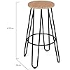 IDMarket Set 4 Sgabelli Da Bar Detroit – Design Industriale, Seduta Rotonda In MDF E Metallo Nero, Altezza 67 Cm - 3
