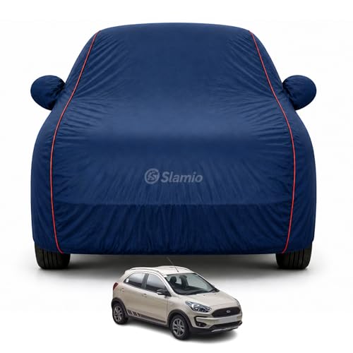 Image of Premium 100% Waterproof Car Cover for Ford Freestyle Model | All-Weather, UV & Dust Protection | Heavy-Duty 3-Layer Fabric | Custom Fit with Mirror & Antenna Pockets | Navy Blue
