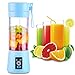 Portable 6 Blades in 3D Juicer Cup,Updated Version Rechargeable Juice Blender Magnetic Secure Switch Electric Fruit Mixer for Superb Mixing 380ml (Blue)