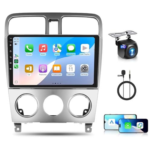 Car Radio Stereo for Subaru Forester Radio 2002-2008 [2+64G] with Wireless Carplay/Android Auto,Android Car Stereo 9 Inch Touch Screen GPS DSP WiFi Bluetooth FM/RDS Mirror Link SWC Backup Camera