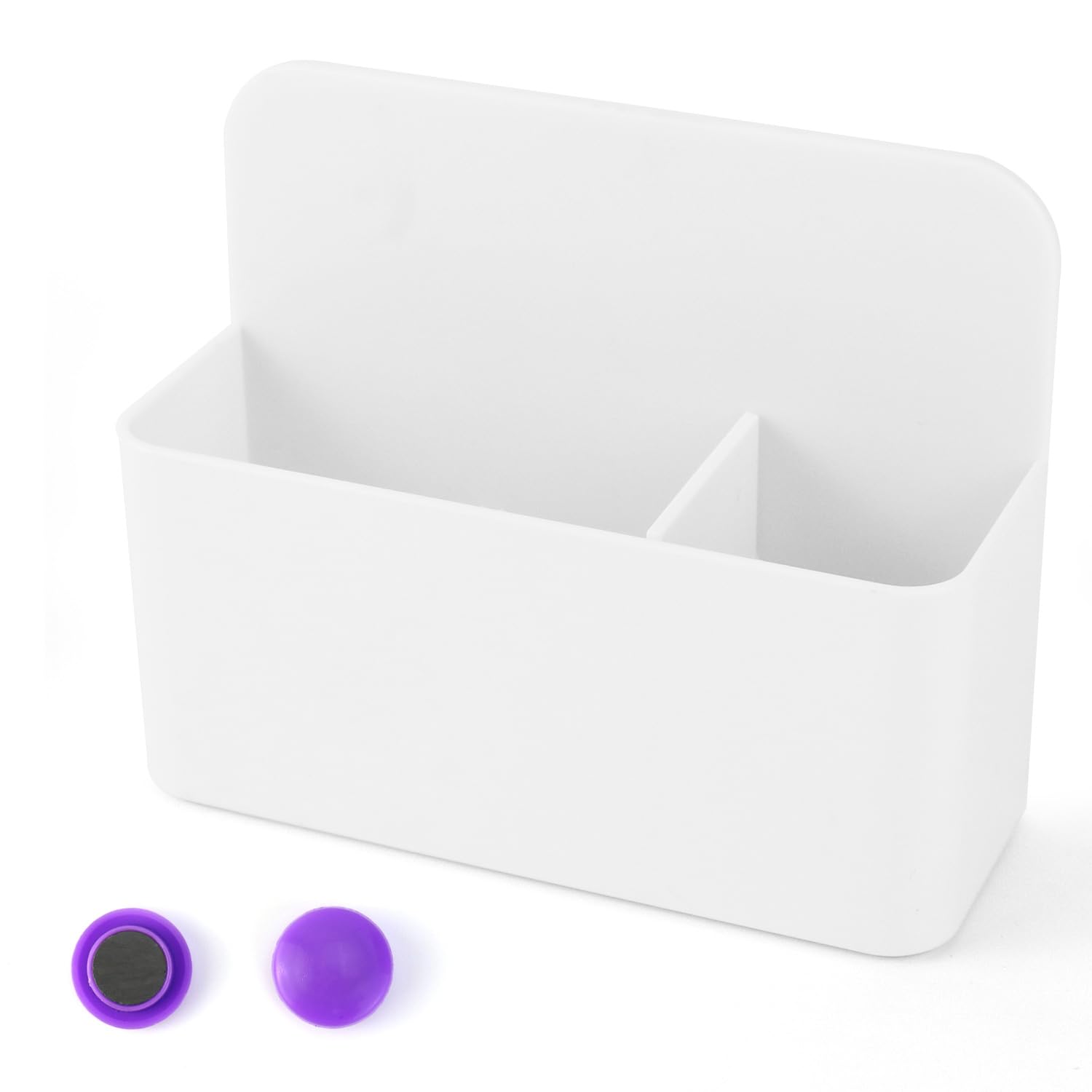 QWORK® Magnetyczny uchwyt na marker, uchwyt na długopis do tablicy Magnetyczny do tablicy/lodówki/szafki szkolnej/biura (biały)