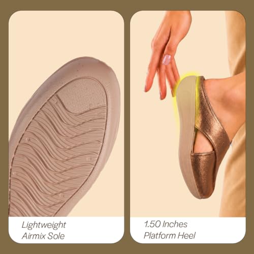 Image of FAUSTO Women Criss Cross Strap Design Perforated Slip On Shoes | Back Open Casual Shoes for Office, Outdoor, Party