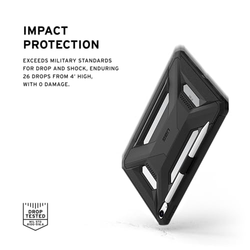 Image of URBAN ARMOR GEAR UAG Designed for iPad 11 inch A16 11th Gen 2025 Case A3354 A3355 - Rugged Protective Cover with Kickstand and Pencil Holder Scout Plus Black