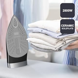 Black+Decker – Ferro da stiro a caldaia BXSS2800E | 2800W | 8 bar | colpo vapore 400 g/min | serbatoio 1,5L estraibile | suola ceramica | punta di precisione | ECO | anticalcare | autospegnimento