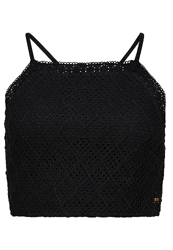 Superdry Damen Kurzes Vintage-Häkeltop Schwarz 38