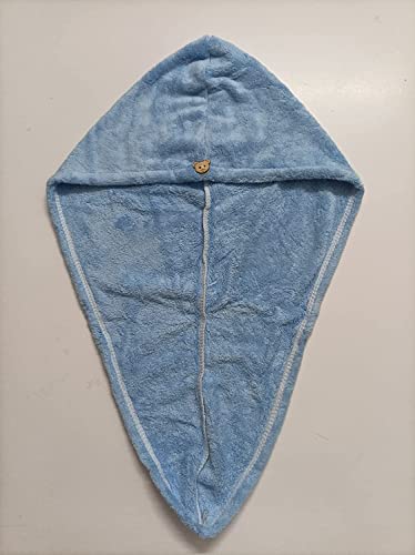 Image of Microfiber Hair Towel Wrap Absorbent Towel Hair-Drying Bathrobe Magic Hair Warp Towel Super Quick-Drying Microfiber Soft Bath Towel Hair Dry Cap Salon Towel (Sky Blue)