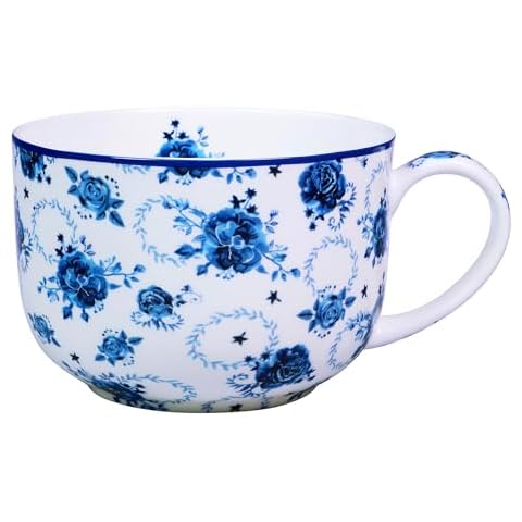 PMNING 25 Ounce Bone China Soup Bowl Cover