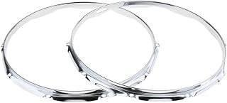 Enhanced 14" Snare Drum Hoop Set for Drummers, Silver, 10 Hole