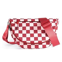 Checkered Crossbody Bag - Red