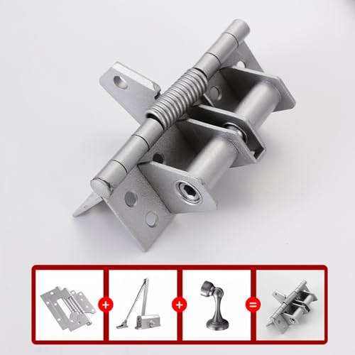 Bisagras de puerta con cierre automático y resorte ajustable de 4 pulgadas 7