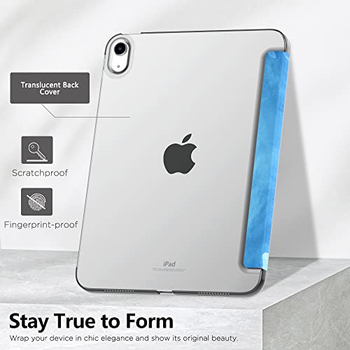 Image of MoKo for iPad (A16) 11th Generation Case 11 Inch 2025, iPad 10th Generation Case 10.9 Inch 2022, Slim Stand Hard PC Translucent Back Shell Smart Cover, Support Touch ID, Auto Wake /Sleep, Ocean