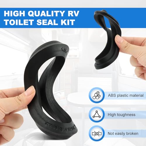 Image of RV Toilet Seal Kit Replacement for Thetford 34120 & 12524, Compatible with Aqua Magic Style Plus, Style II, Style Lite & Residence Toilets, Leak Proof Waste Ball Seal and Floor Seal Kit