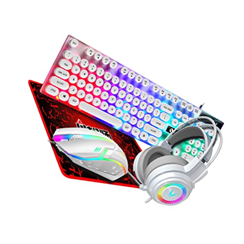 SOLUSTRE - SOLUSTRE 1ensemble Clavier Souris Casque Et Tapis De Souris Rgb Accessoire De Jeu Usb Éclairé Pour Bureau Et