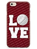 Inspired Cases - Compatible with iPhone 6 Plus/6s Plus Case - 3D Textured Protective Phone Case for Apple iPhone 6 Plus/6s Plus - L.O.V.E. Volleyball Red
