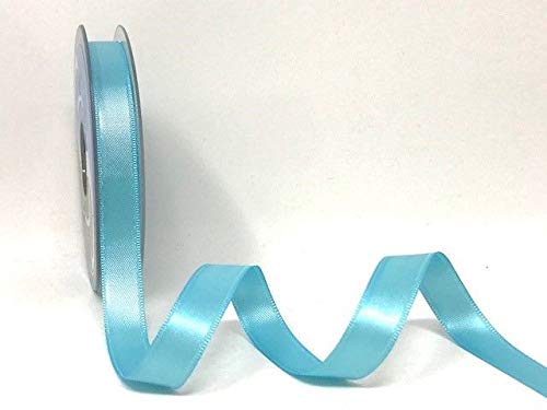 Safisa Light Turquoise Satin 11mm Ribbon on a 3m Length (N.B. This is a Cut from a roll Presented on a Bertie's Bows Card)