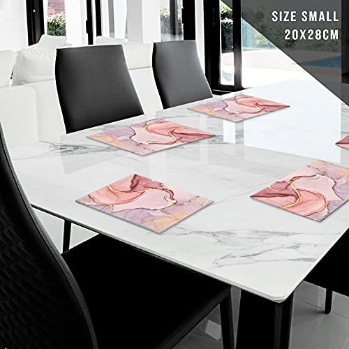 Glass Chopping Board | Kitchen Worktop Protector | Multifunctional Cutting Board | Work Top Savers | Kitchen Accessories | Extra Large | Marble Effect Pink Gold