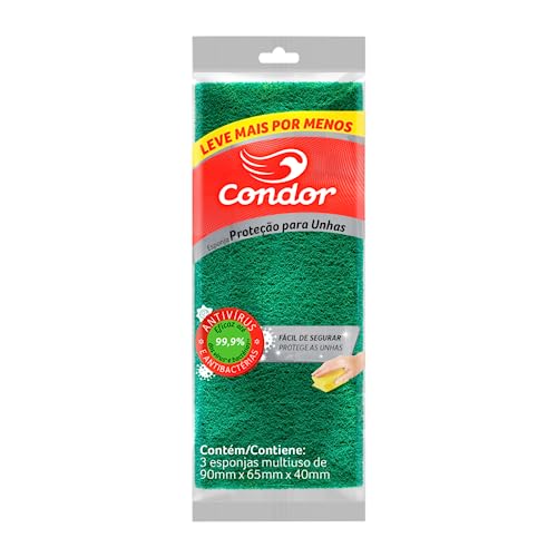 Esponja Multiuso Protege Unhas Condor 3 Unidades Leve Mais Pague Menos