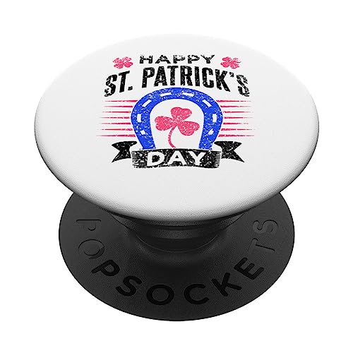Happy St Patrick's Day Team St. Patricks Day Irish Ireland PopSockets Swappable PopGrip, Black
