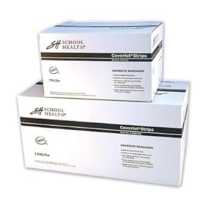 School Health – Adhesive Bandages, Comfortable Form-Fitting Protection & Wound Care for Cuts and Scrapes, Premium Adhesive Stays Secure with Movement, Loose Bulk Fabric Bandages – 3/4″ x 3″ 1500/Box
