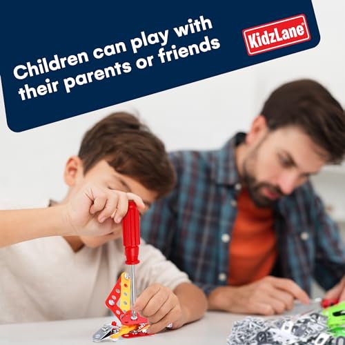 Kidzlane Dino Erector Sets for Kids - Metal Building Kit - Big STEM Educational Engineering Toy - Multi-Color Steel Blocks - Dino Toys Gifts for Boys & Girls - STEM Building Kit - Set of 3 - Thumbnail 2