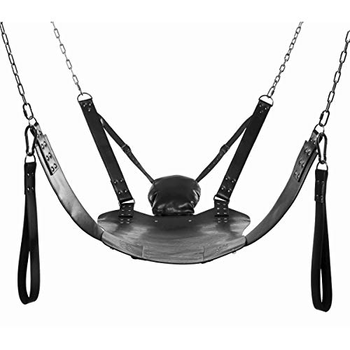 Master Series Leather Bondage Swing With Stirrups And Pillow #TOP1