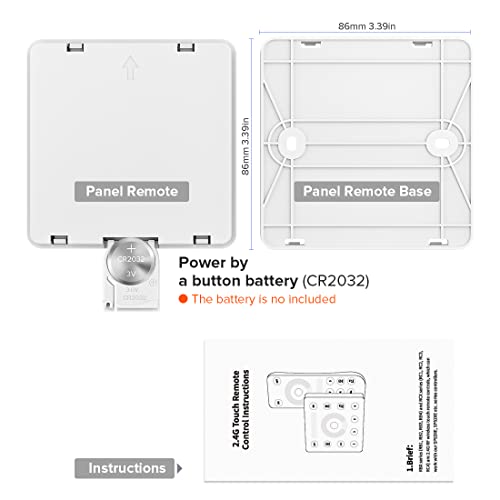 Image of BTF-LIGHTING RC3 RF Wireless LED Dimmer Remote | Sensitive Touch Slide Panel, Wall-Mountable for FCOB COB SMD PWM or SPI RGB RGBW LED Strip Control Work with SP530E, SP630E