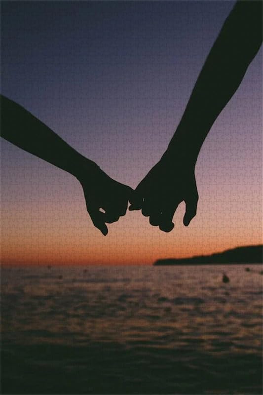 Silueta de pareja cogida de la mano - Puzzle de madera de 2000 piezas - Puzzles para adultos y jóvenes, juegos educativos