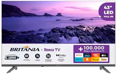 Britânia Smart TV 43 Polegadas Full HD B43CRA Roku TV LED HDR10 D...