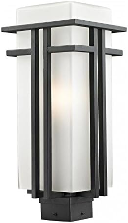 549PHB-BK Black Abbey 1 Light Outdoor Post Light with Matte Opal Shade