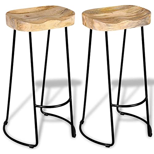 Vidaxl Bar Stools 2 Pcs Solid Mango Wood #TOP2