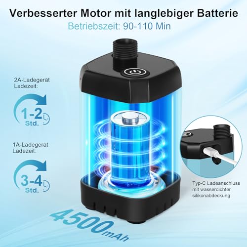 AUTOPkio Campingdusche Tragbare, Camping Dusche mit Akku 4500mAh – Ansicht 3