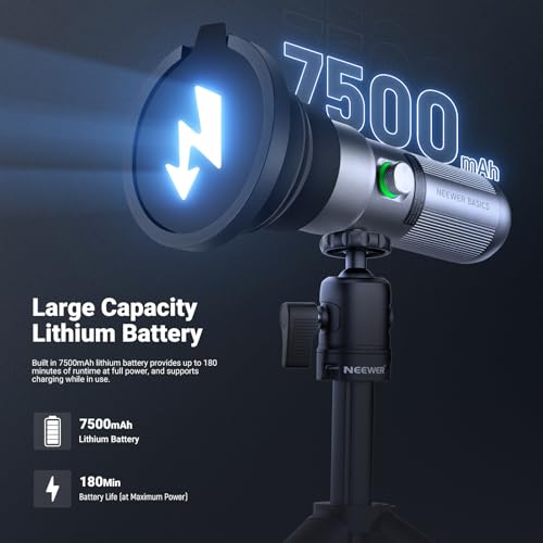Image of NEEWER BASICS RGB Photography Flashlight with Desk Tripod Stand /4 Colors /20 Gobo Filters /7500mAh, 10W 6300K CRI95+ Portable LED Spotlight Ambient Sunset Light for Video Recording Studio Lighting, FL10