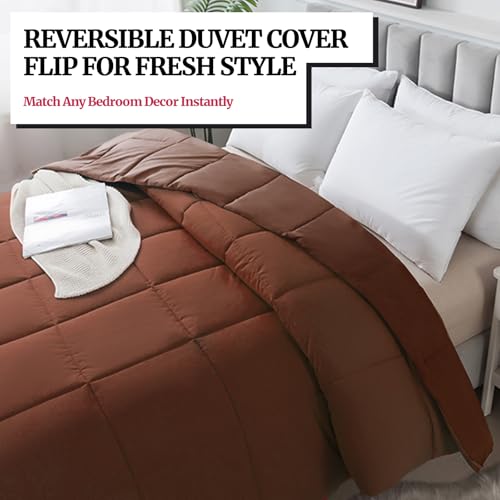 SUVAMJAM Duvet Insert Down Alternative Bedding Comforter Queen Size - All-Season Bedding - Lightweight & Machine Washable (Chocolate, Queen (U.S. Standard)) — view 2