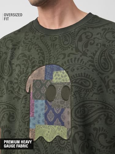 Image of The Souled Store Mr. Soul Men and Boys Short Sleeve Round Neck Purple Graphic Printed Cotton Oversized T-Shirts
