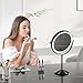 GarveeHome Lighted Makeup Mirror, 1X/10X Magnifying Vanity Mirror with Lights, 3 Color Settings & Adjustable Brightness, 360° Rotating Magnification Mirror for Desk Beauty & Personal Care, Black
