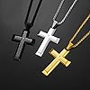 FindChic Lords Prayer Cross Necklace Men Stainless Steel 22inch Cross and Chain, Religious Latin Cross Christian Jewellery Gift for Men, Bible Verse Cross Necklace #5