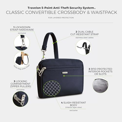 Image of Travelon Anti-Theft Classic Convertible Crossbody & Waist Pack