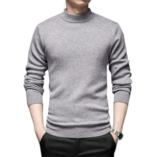 Men Wool Knit Tops Pullover Basic Thick for Winter Mock Neck Clothing Sweater2