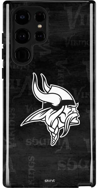 Skinit Pro Phone Case Compatible with Galaxy S22 Ultra - Officially Licensed NFL Minnesota Vikings Camo Design