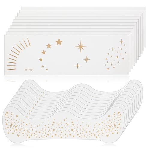 20 Stück Glitzer Sommersprossen Tattoo,Wasserfestes Goldene Freckle Aufkleber,Gesicht Goldene Sterne Punkte Tattoos,Temporäre Freckles Folie für Halloween, Karneval,Festival Party Zubehör(Gold)