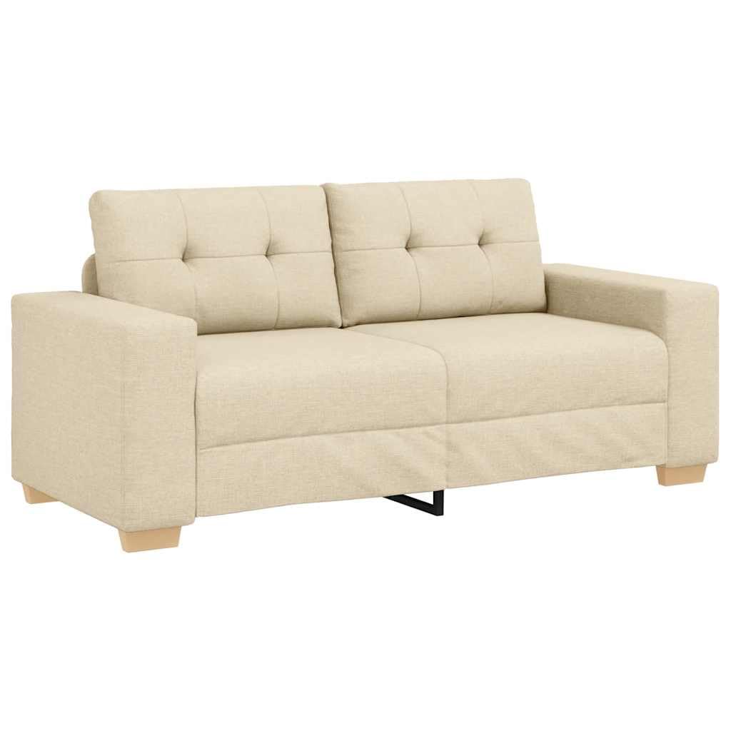 Loveseat sofa kremowa, 140 cm, nowoczesna 2-osobowa sofa relaksacyjna do salonu, sypialni, biura, wytrzymała rama z tkaniny poliestrowej
