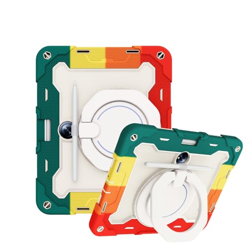 Coque Oppo Pad 2 11.61 JZ antichoc silicone rouge avec anneau rotatif et bandoulière