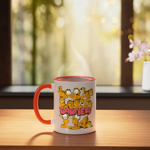 Taza de cerámica Garfield Multipose naranja/blanco 11 oz miniatura 3
